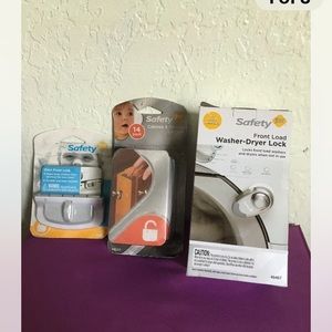 Lot 3-Safety 1st oven Front Lock Cabinet,Door Latches 14 Pack, Washer Dryer Lock